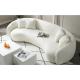 European arc cozy living room sofa modern minimalism cream moon-shaped corner berber fleece Dough sofa