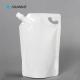 White Foil Spout Pouch Bags Water Packaging For Liquid Drink Beverage