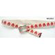 Woven Heart Polyester Kids Web Belt With Old Silver Clip Buckle 3.5cm Width