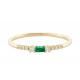 4×6mm Baguette Cut Emerald Ring , 14k Yellow Gold Emerald Ring Fashion Style