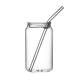 Reusable Borosilicate Glass Tumbler With Straws , Stain Free Glass Cappuccino Cups