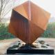 OEM / ODM Outdoor Corten Steel Sculpture Large Lawn Cube Square