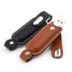 Handheld Waterproof Leather USB Flash Drive Solid Material With Customized OEM Logo