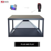 100x100cm Transparent LCD Screen 360 3D Pyramid Hologram With Digital LED Sign