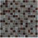 Grey color low-key luxury design gold line glass mosaic mix pattern