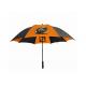 Orange And Black Compact Golf Umbrella Polyester / Pongee Fabric For Travel