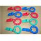 Red/Blue Plastic Wrist Band Coil Loop with Plastic Alerting Whistles