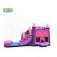 Beautiful Pink Safety Bouncy Castle With Slide  Four Suture Technology