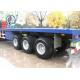 13000 Mm Length Flatbed Semi Trailers / Container Trailer Mechanical Suspension