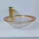 Gold Edge Colorful Wash Basin 450mm Diamond Deep Vessel Cone Shape Elegant