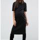Black Color Pregnant Women Outfits Long Maternity T Shirt Dress With Corset
