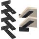 Hardware Floating Shelf Bracket 6 Inch Hidden Invisible Black Metal L Brackets for Shelves
