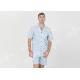 Anti Shrink Mens Button Down Pajamas , Mens Loungewear Shorts Sets Blue Color