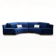 Upholstered Titanium Blue Velvet Sectional Living Room 0.7m Leather Corner Sofa Lounge