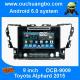 Ouchuangbo car dvd android 6.0 for Toyota Alphard 2015 with gps navigation bluetooth 1024*600