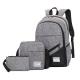Gray BSCI Computer Backpack Sets Student 3pc Backpack Set Business
