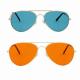 Large Full Metal Frame Aviator Sunglasses Color Therapy Sun Glasses