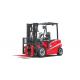 A Series Four Wheel Electric Forklift Truck 4.0 - 5.0 Ton Red Color For Warehouse / Port