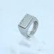 Fashion 316L Stainless Steel Casting Clay CZ Stones Ring LRX369