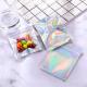 Clear Holographic Resealable Bags Special Shaped Zip Lock Child Proof Plastic Small