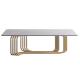 Gold Stainless Steel Glass Top Coffee Table Customized Tempered Glass Tea Table