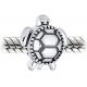 Sea Turtle  Drop Charm Bead  with Crystals crafted in Sterling Silver For Flawless Finish