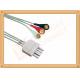 White 3 Leads Nihon Kohden Ecg Cable ECG Lead Wires Cable 0.8M