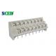 Grey Double Level Terminal Block Barrier Connector 300V 7.62mm Pitch