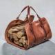 Scratch Resistant Firewood Carry Bag , Side Open Design Leather Log Bag