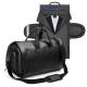 Black PU Leather Oxford Cloth Travel Duffle Bag Accept Customized Logo