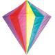 Rainbow Color Diamond Stunt Kite With Fiberglass Frame Common Size