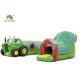 Logo Printing Green 6.5m Tractor Inflatable Obstacle Course For Party