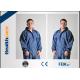 Dark Blue Disposable Chemical Protective Coverall SMS Clothing With Hood And Elastic Wrist