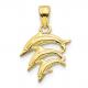 10k Yellow Gold Dolphin Charm Necklace Pendant Fish Sea Life Fine Jewelry For Women Gifts For Her