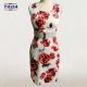 Latest patterns ladies casual floral print beach dresses loose a line traditional dress with waist belt