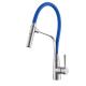 American Market Cold Hot Water Spring Steel 304/316 Material Kitchen Faucet With Pull Out Blue Rubber