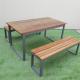 Outdoor Patio Antique Wooden Furniture Dining Table Bench Set Wholesale