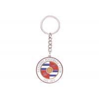 Custom Iron Stamped Iron / Brass / Copper Football Club Key Chain with Soft Enamel