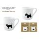 Kraft Card Package Cappuccino Espresso Coffee Mugs With Small Cat / Dog Design
