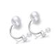 Womens Double Sterling Silver Beads Hoop Earrings (XH051332W)