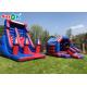 Commercial Inflatable Bouncy Slides Custom Kids Inflatable Bounce House Blue And Purple Inflatable Jumping Bouncer