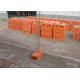 Temp Construction Fence Panels Q195 Iron Wire Materials With Orange Plastic Feet