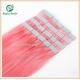 Tape Hair extension 16-28L,100s/pack pink# color Straight malaysian virgin hair