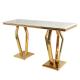 Silver Gold Glossy Luxury Modern Dining Tables Rectangular Shape