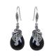 Retro Jewelry Thai 925 Silver with Marcasite Black Onyx Earrings(LR1036BLACK)