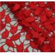 Chemical Lace Red Color Water Soluble Embroidery Fashion fabric for Apparel  Accessories