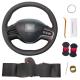 Car Accessories Custom-Made Stitched Black Leather Steering Wheel Cover for Honda Civic 2006 2007 2008
