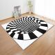 New 3D three-dimensional large carpet door mat, black and white vortex living room large square floor mat