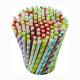 198mm×6mm Paper Drinking Straws Rainbow Color For Hot Drinks