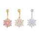 Hot selling flower zircon navel belly button ring body piercing jewelry